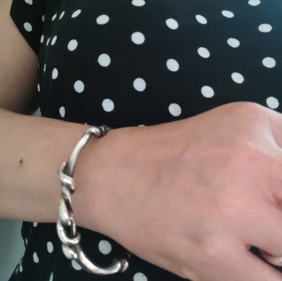 Vintage Sterling Silver Modernist Brutalist Bangle bracelet - Picture 9 of 12